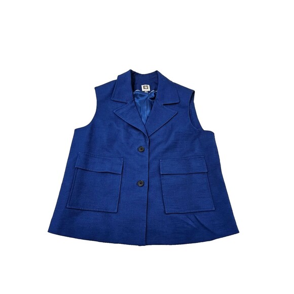 NWT Anne Klein Women's Vest Small Royal Blue Lined Dress Suit Jacket Size 12 - Picture 1 of 12